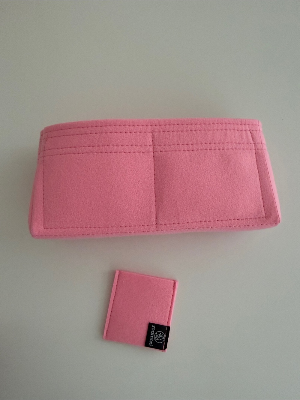 Zoomoni Pink Felt Purse Organizer Insert with Matching Pink Square Coin Holder